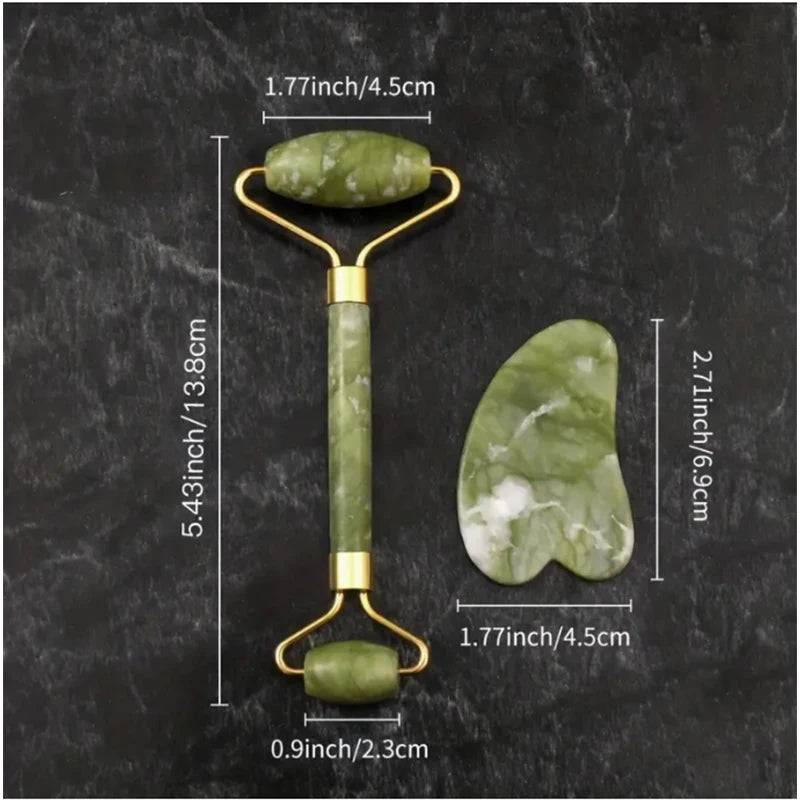 VELOURA Jade Roller &amp; Gua Sha Massage Set