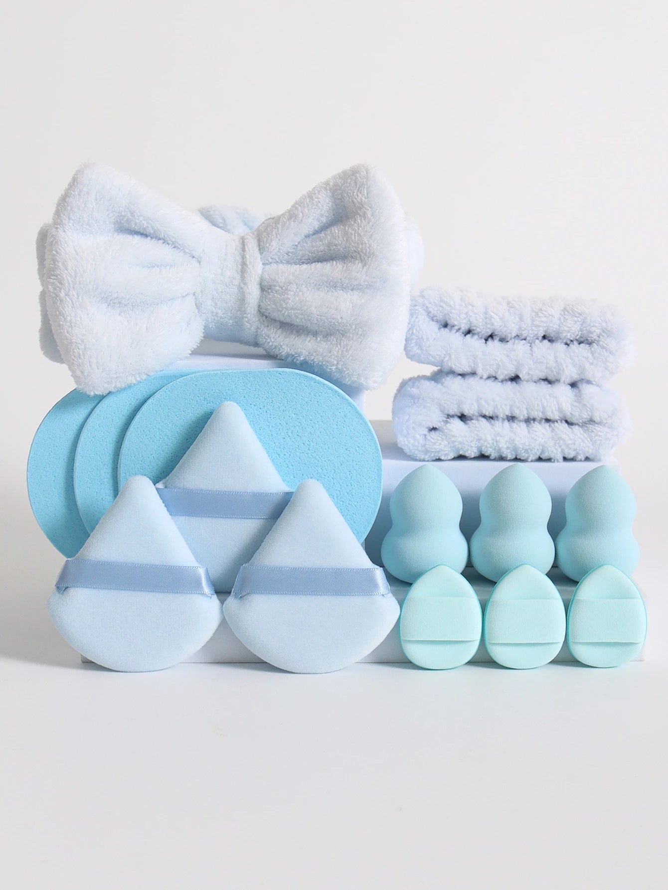 VELOURA 15-Piece Makeup Sponge Set with Headband