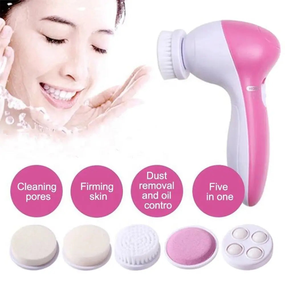VELOURA 5-in-1 Electric Facial Cleansing Brush