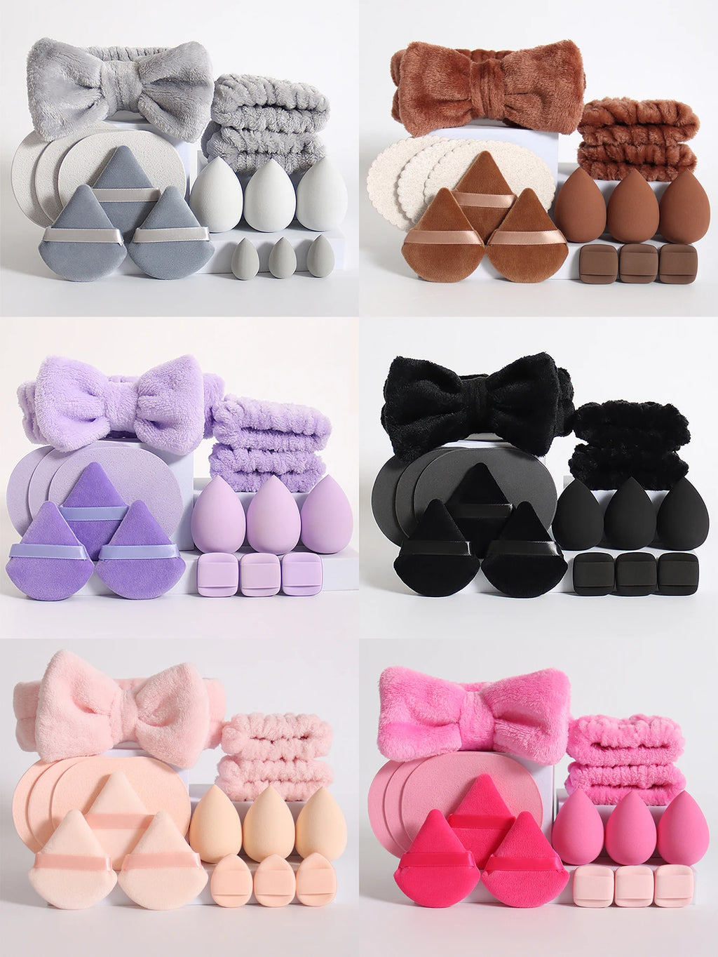 VELOURA 15-Piece Makeup Sponge Set with Headband