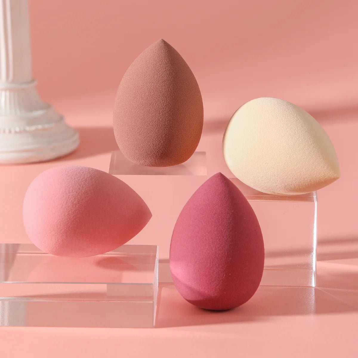VELOURA 4-Piece Makeup Powder Puff Set
