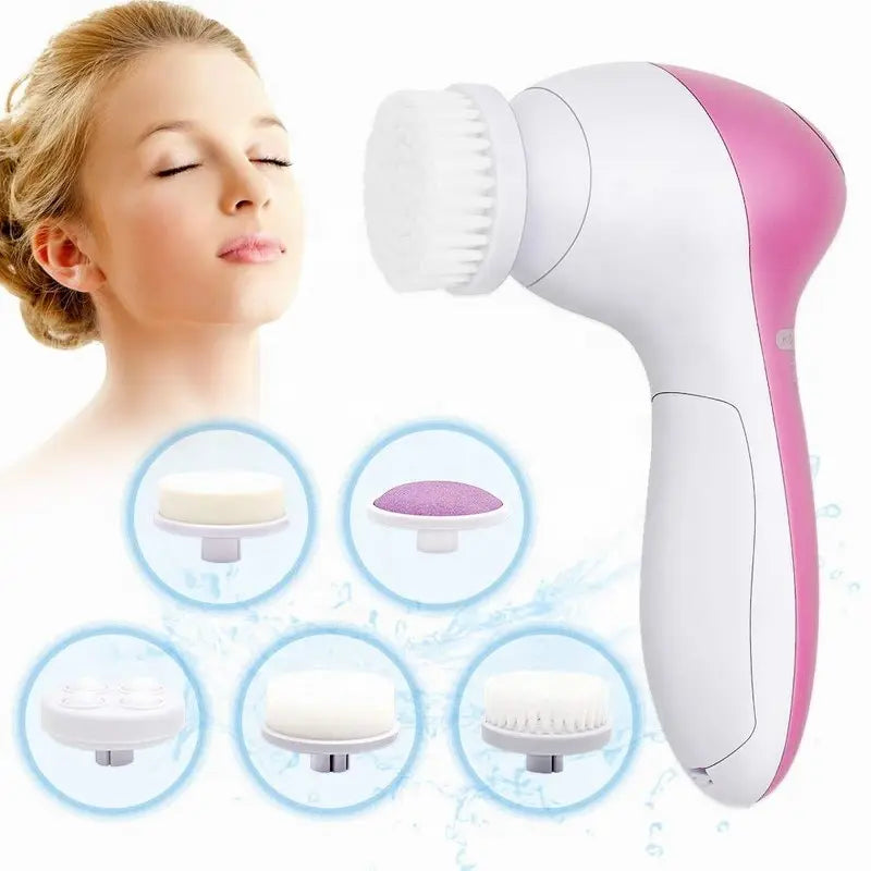 VELOURA 5-in-1 Electric Facial Cleansing Brush