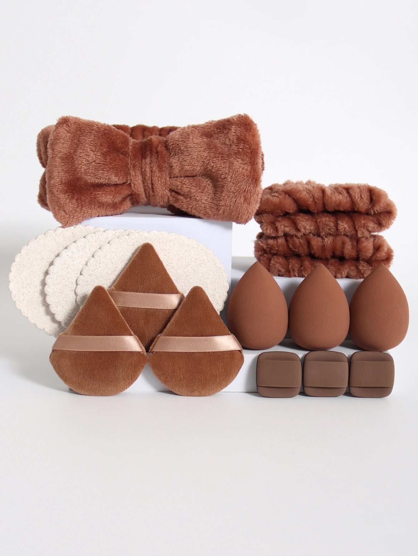 VELOURA 15-Piece Makeup Sponge Set with Headband