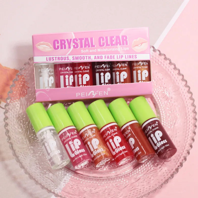 VELOURA Crystal Mirror Lip Gloss Set (6 PCS)