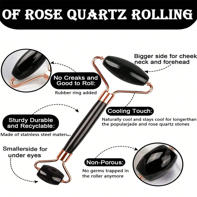 ELOURA Ice Face Roller &amp; Gua Sha Facial Massage Set